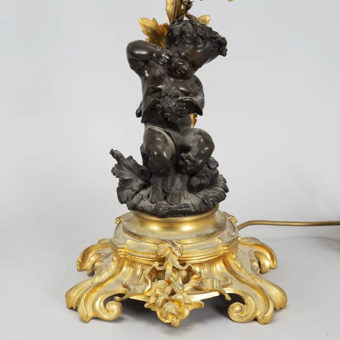 Paire de candelabres rococo en bronze