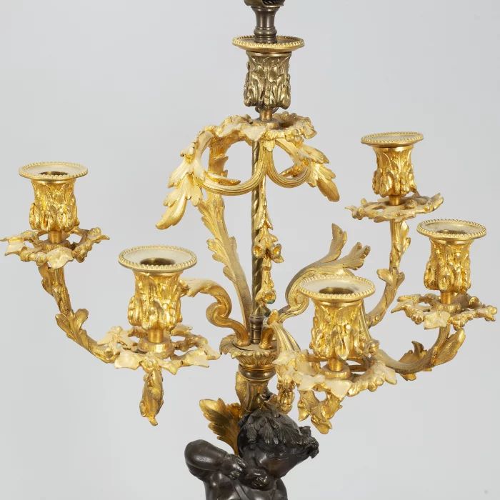 Paire de candelabres rococo en bronze