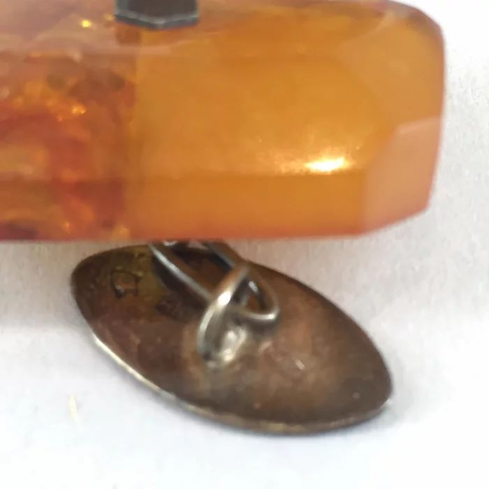 Cufflinks - amber with silver