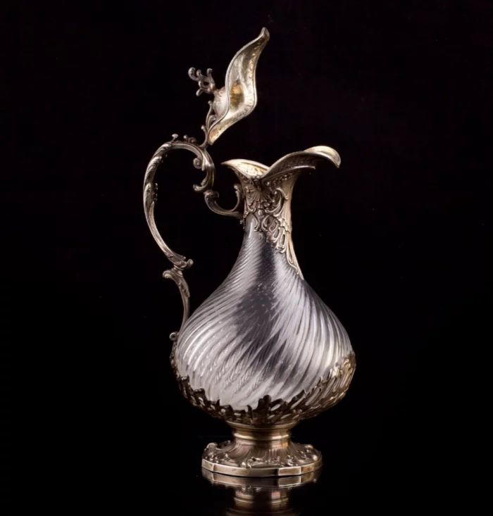  Silver mounted claret jug