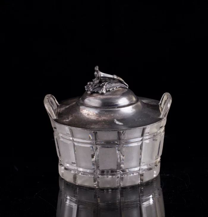 Silver-plated French caviar bowl 