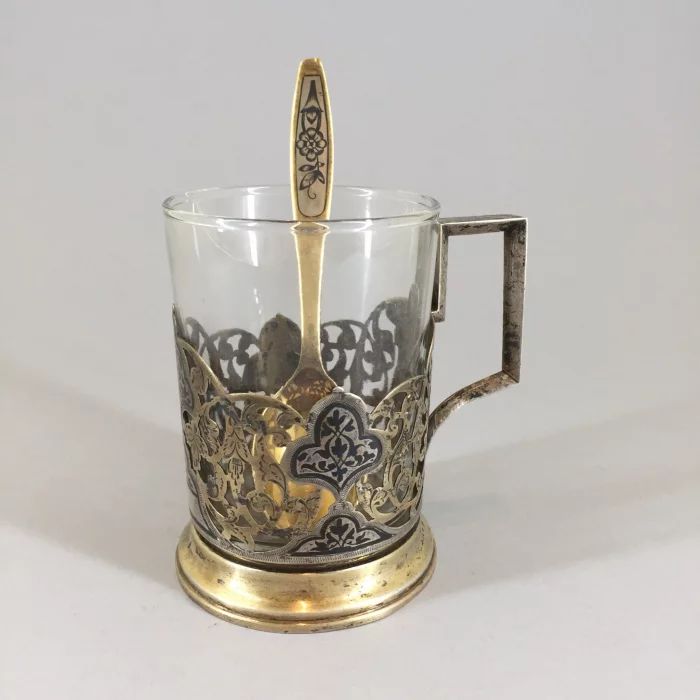 Silver cup holder "Kubachi"