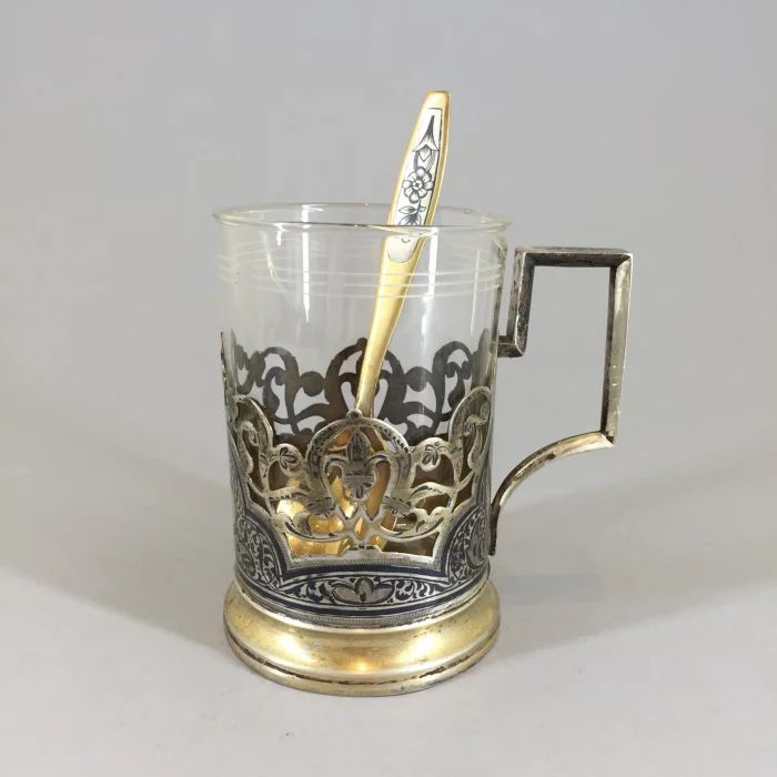 Silver cup holder "Kubachi"