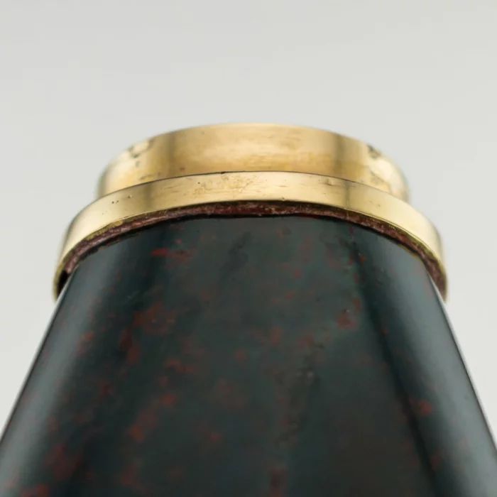 ANTIQUE 20thC CONTINENTAL 14K GOLD-MOUNTED HARDSTONE SCENT BOTTLE c.19
