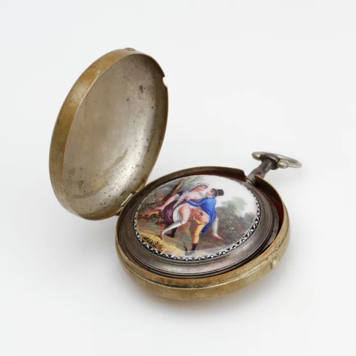 Pocket watch depicting an erotic scene. Duchêne a Geneve