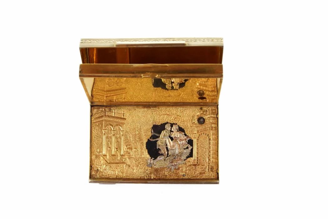 Rare silver erotic musical automatic box.