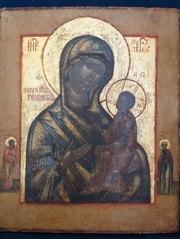 Ancient Old Believer Icon of the Mother of God "Tikhvin" Russia, Vyga. XVII century. 