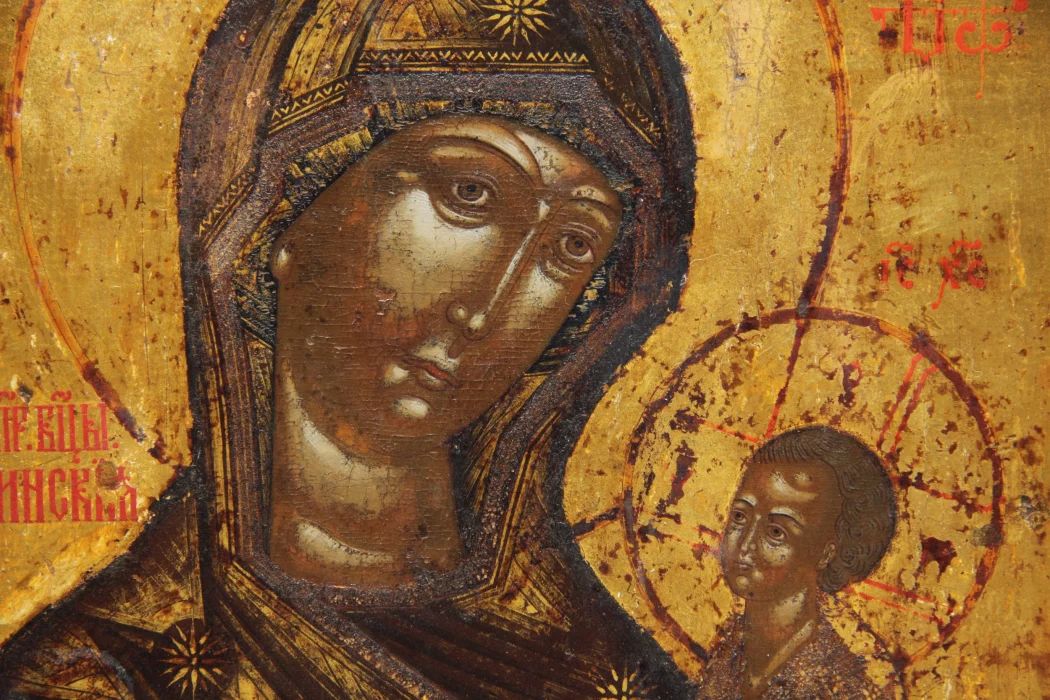 Ancient Old Believer Icon of the Mother of God "Tikhvin" Russia, Vyga. XVII century. 