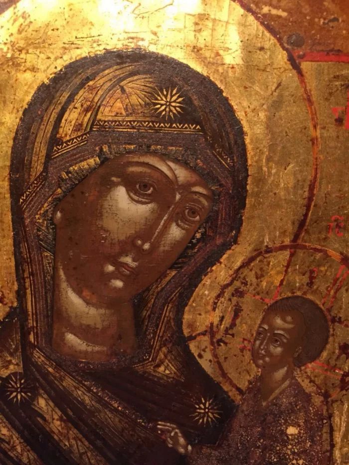 Ancient Old Believer Icon of the Mother of God "Tikhvin" Russia, Vyga. XVII century. 