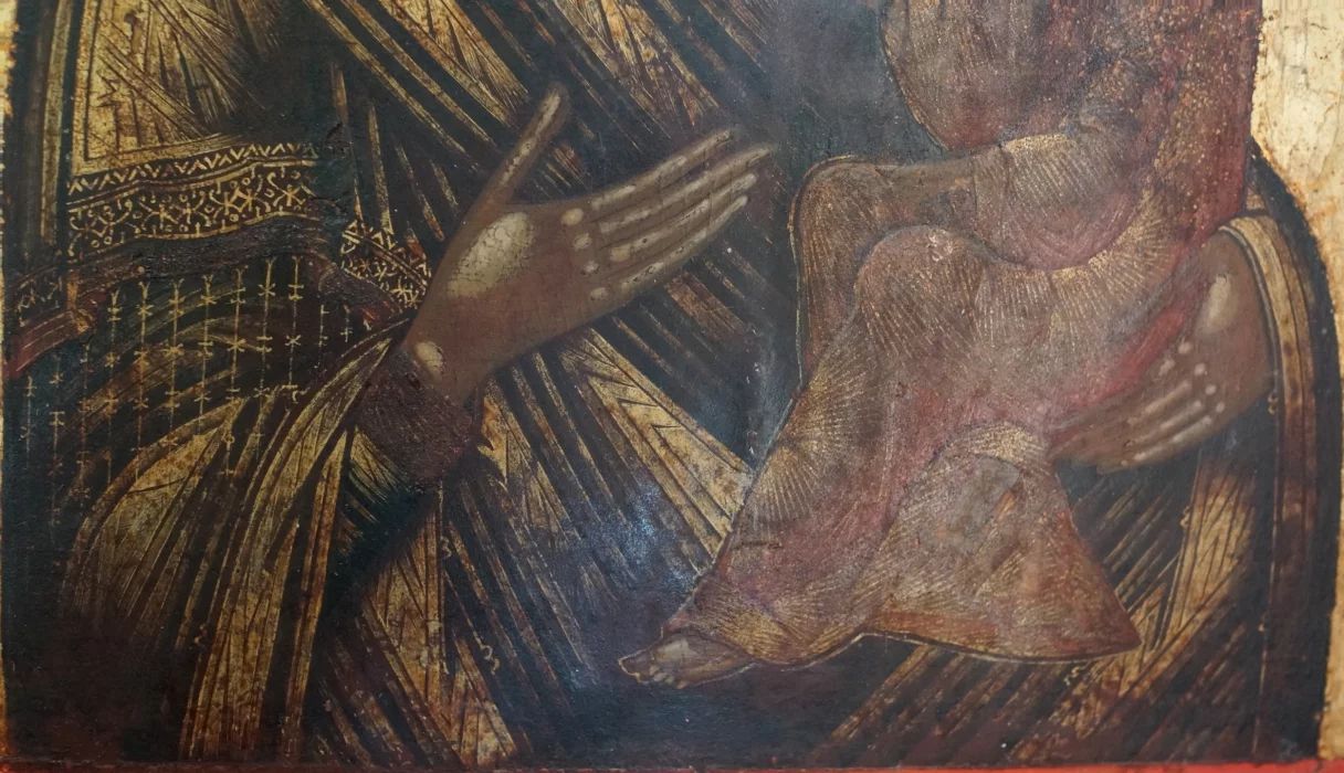 Старинный старообрядческий образ Божией Матери "Тихвинская" Россия, Выга. XVII век. 