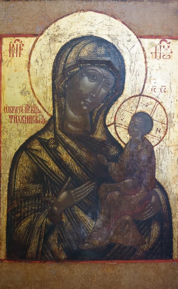 Senā vecticībnieku Dieva Mātes ikona "Tikhvin" Krievija, Vyga. XVII gadsimts. 