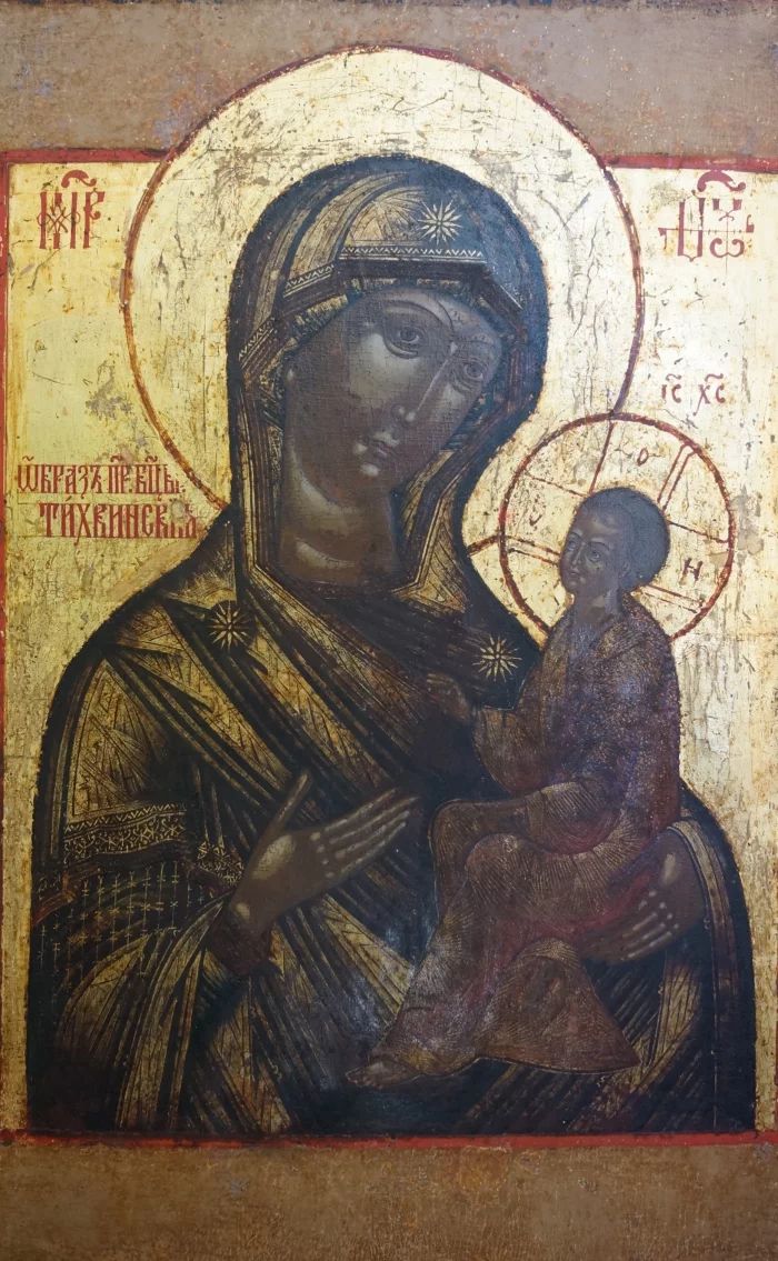 Ancient Old Believer Icon of the Mother of God "Tikhvin" Russia, Vyga. XVII century. 