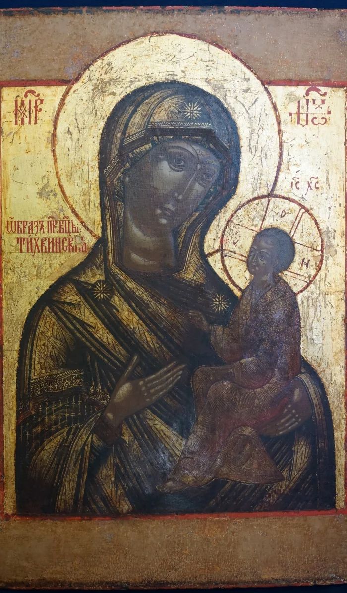 Ancient Old Believer Icon of the Mother of God "Tikhvin" Russia, Vyga. XVII century. 