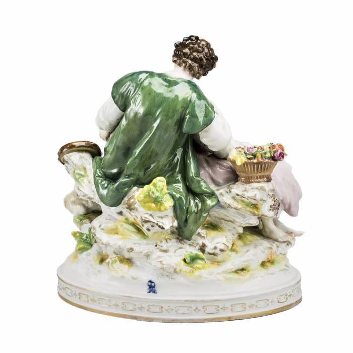 Porcelain group Romantic couple. 