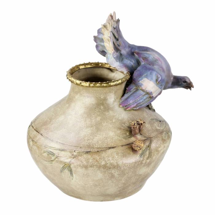 Cache-pot en ceramique. Edouard STELLMACHER. 1905