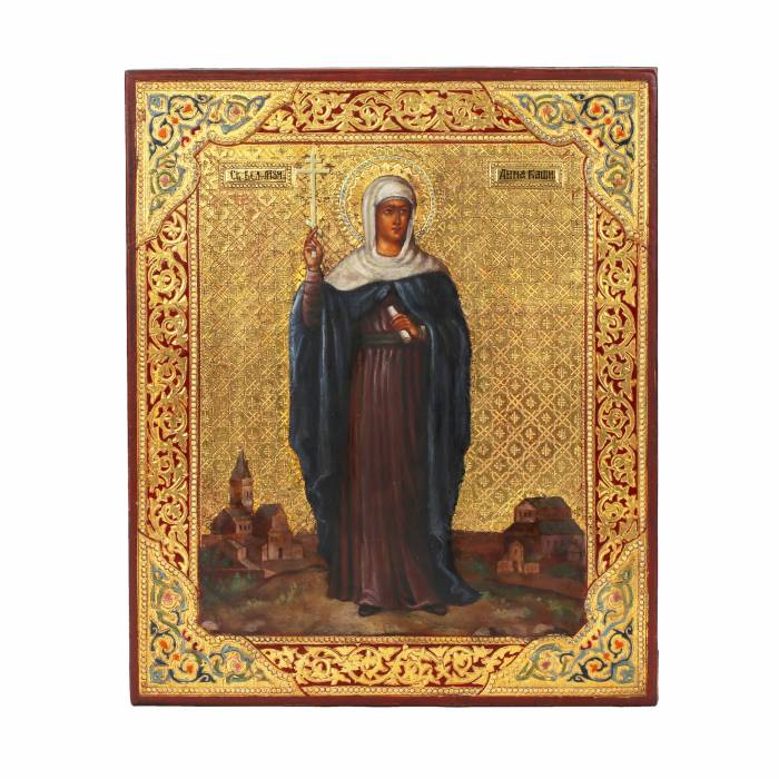 Icône de la sainte grande martyre Anna de Kashinsky, tournant des XIXe et XXe siècles. 