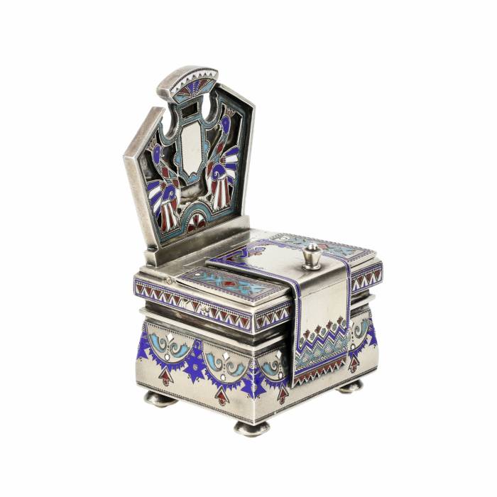 Solid and weighty silver salt shaker-throne from Ivan Khlebnikov. Moscow.1883 