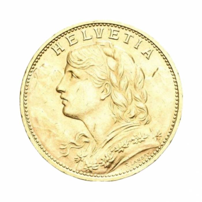 Pièce d`or suisse 20 francs 1914 