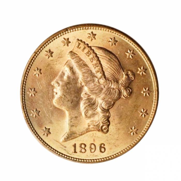 1896. gada S $ 20 zelta monēta (Sanfrancisko). 