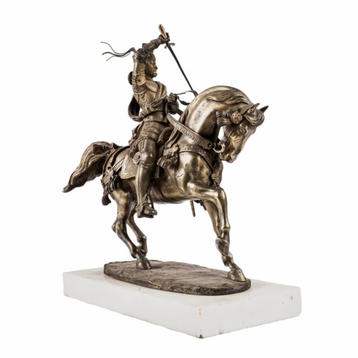 Carlo Marochetti. Figure en bronze d&39;un chevalier equestre. Duc de Savoie. 