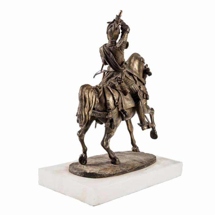 Carlo Marochetti. Figure en bronze d&39;un chevalier equestre. Duc de Savoie. 