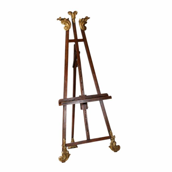 Mahogany easel with gilding, late Biedermeier style, mid-19th century. 