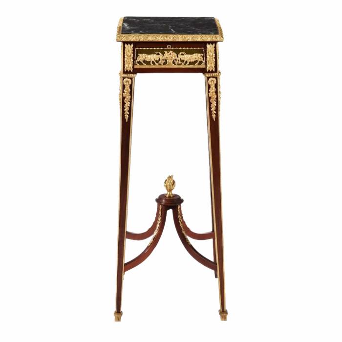 French console in mahogany and gilded bronze. IN THE STYLE OF FRANCOIS LINKE. 