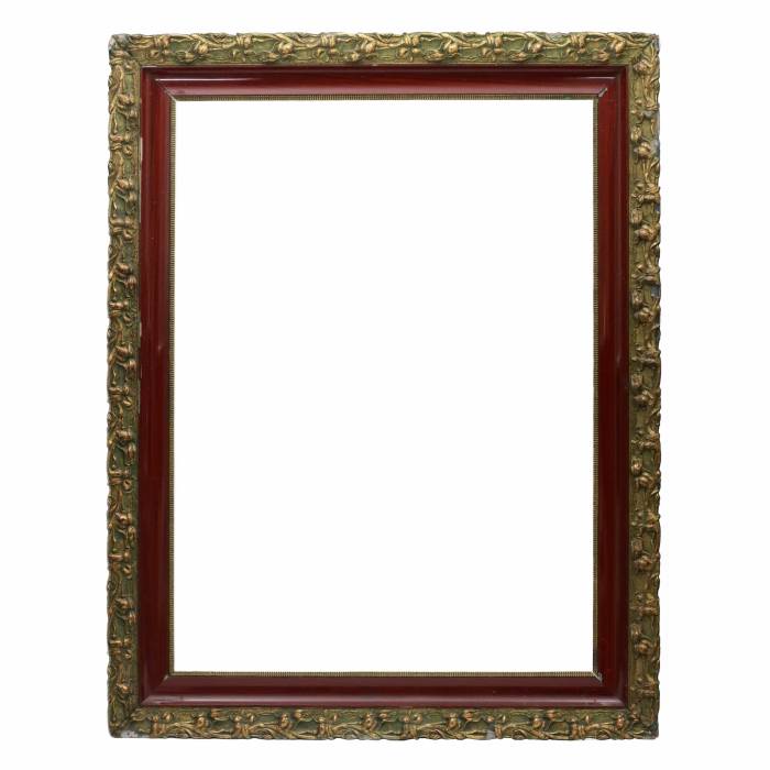 Art Nouveau wooden frame with floral motif. 