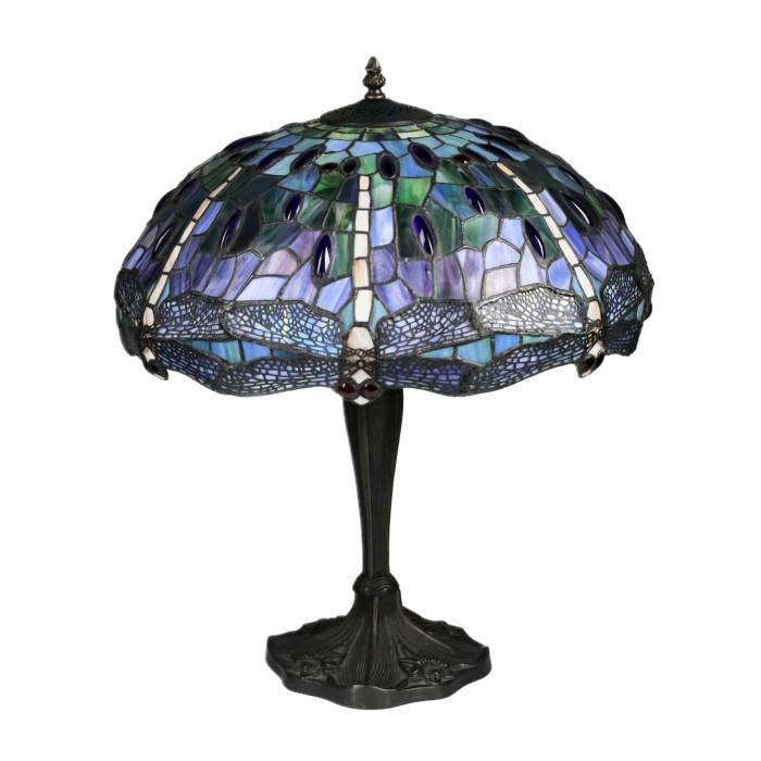 Lampe en vitrail de style Tiffany. 20ième siècle. 