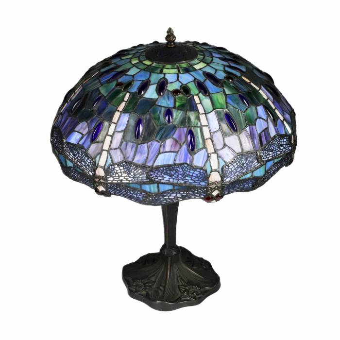 Лампа витражного слтекла в стиле Тиффани. 20 век.