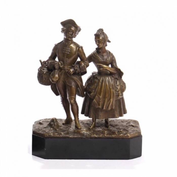 Sculpture Couple galant. XIXe siècle 