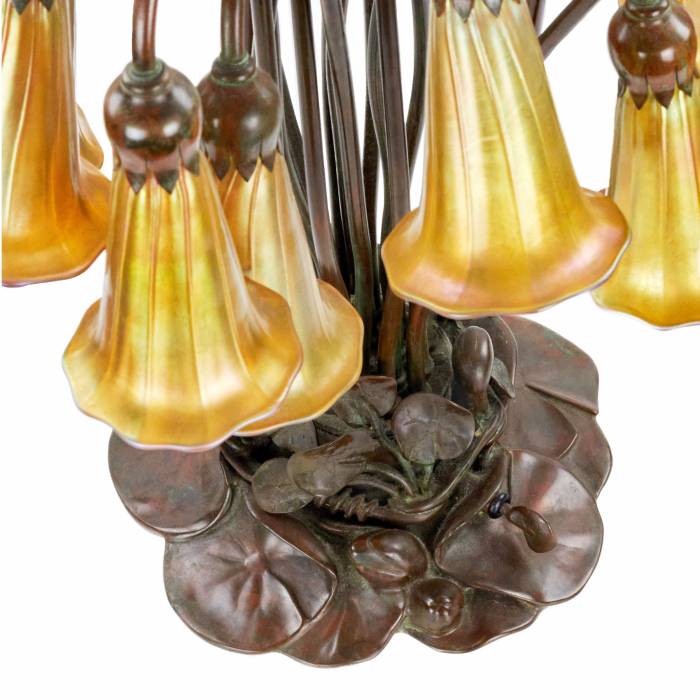 Lamp - bells of 18 light buds, Buffalo studios. 