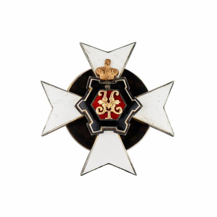 Badge of graduation from the Nikolaev Engineering School in St. Petersburg. St. Petersburg, early 20th century 
