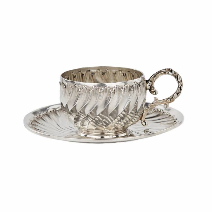 Silver coffee pair. France, Paris, Pierre Gavard, 1886-1895. 