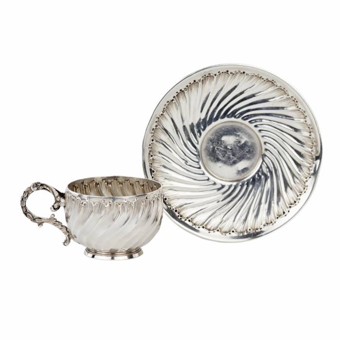 Silver coffee pair. France, Paris, Pierre Gavard, 1886-1895. 