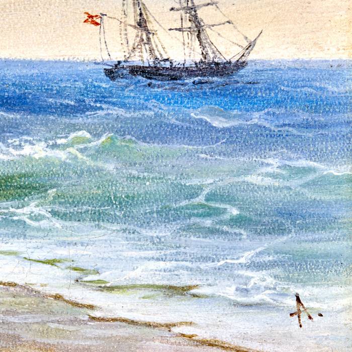 Aivazovskis Ivans Konstantinovičs, Buru laiva pie krasta. 