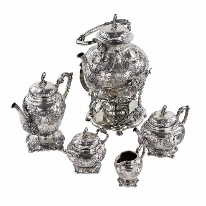 Complete, silver tea and coffee service. Poland. 1900 