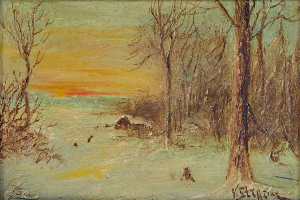 Vasily Strazhin. Winter landscape. 1930s 