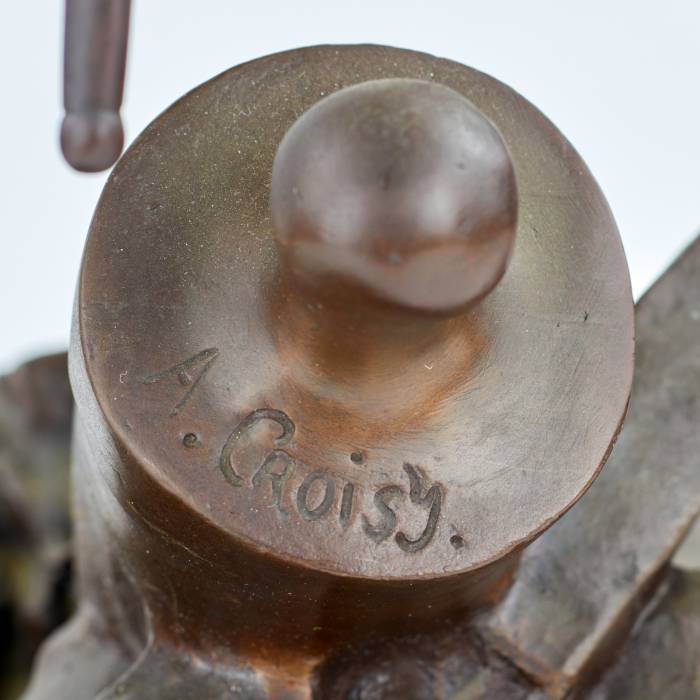 Onisme Aristide Croisy. Drosmīga, militāra jūrnieka bronzas figūra. 