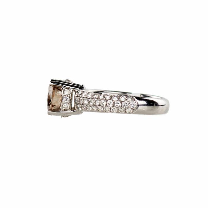 White gold ring with diamonds. 