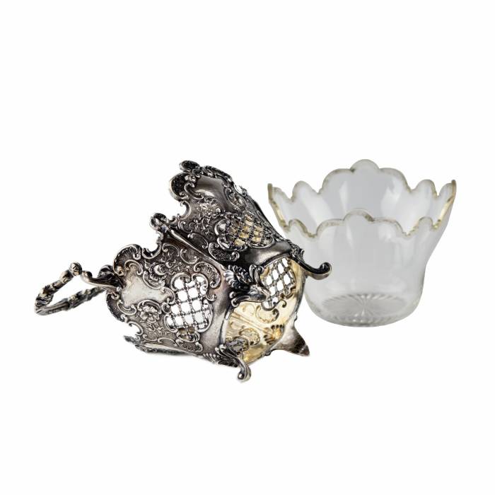 Austrian, silver bowl for sweets from 1867-1872, in the neo-Rococo style.
