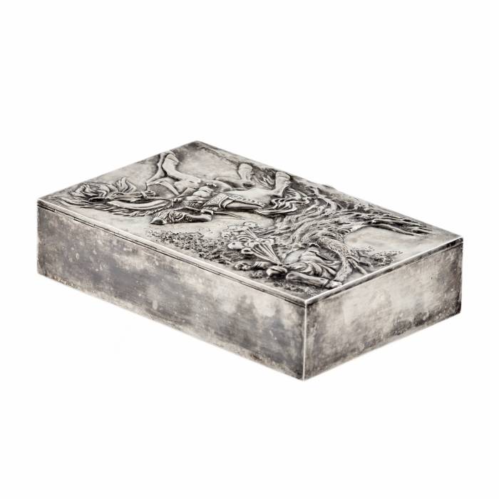 Massive silver box for cigars Nightingale the Robber.