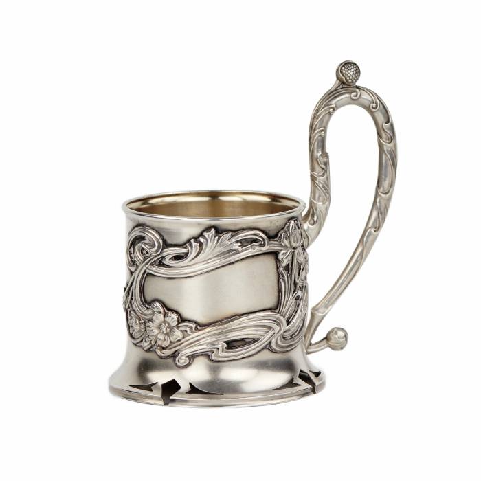 V. Andreev. Russian, silver glass holder from the Art Nouveau era. 1898-1908 