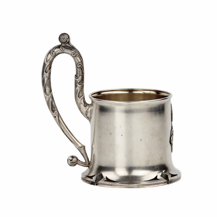 V. Andreev. Russian, silver glass holder from the Art Nouveau era. 1898-1908 