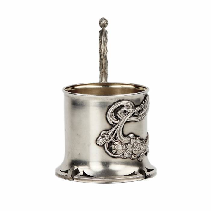 V. Andreev. Russian, silver glass holder from the Art Nouveau era. 1898-1908 