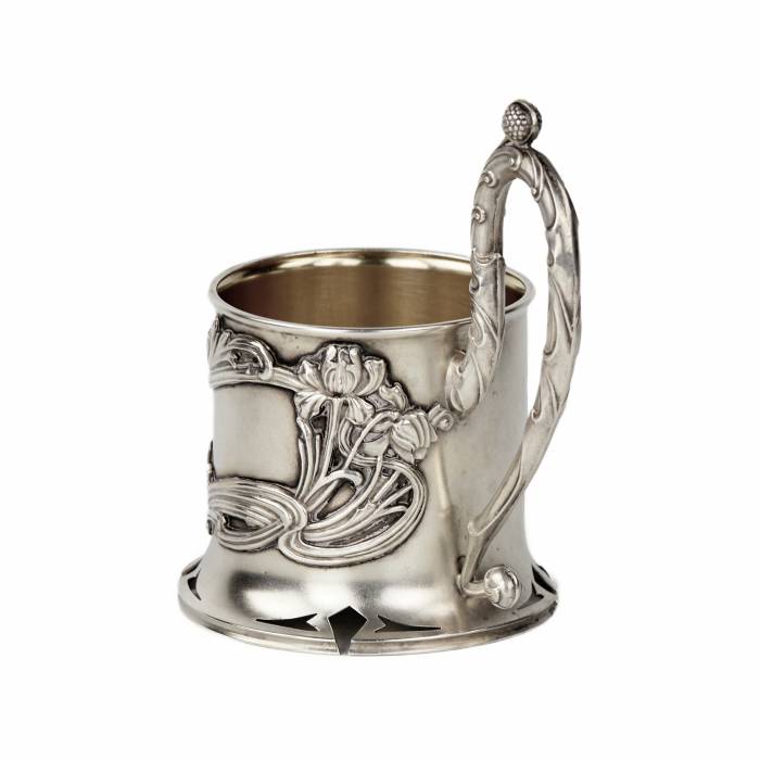 V. Andreev. Russian, silver glass holder from the Art Nouveau era. 1898-1908 