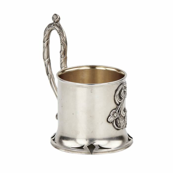 V. Andreev. Russian, silver glass holder from the Art Nouveau era. 1898-1908 