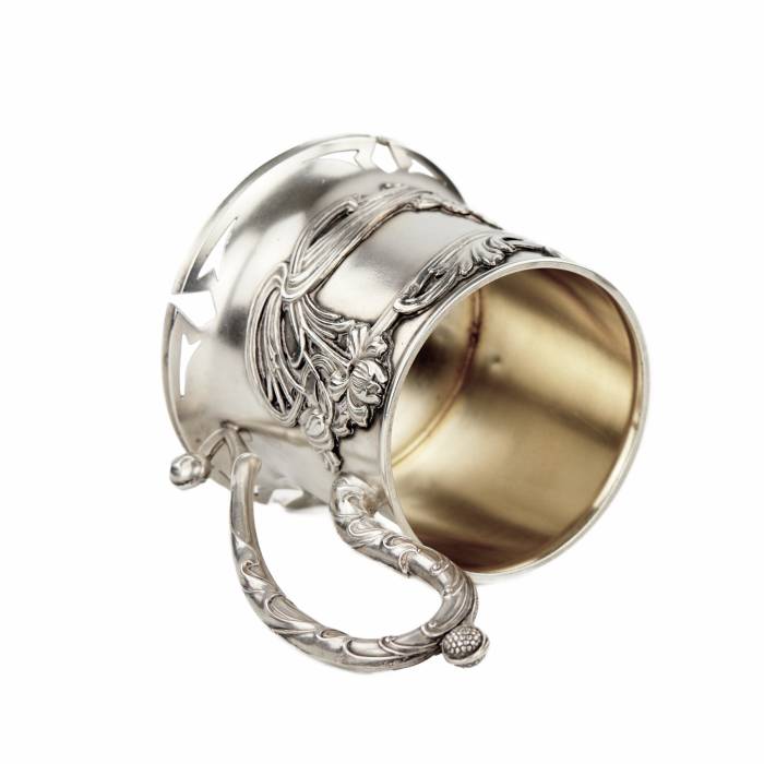 V. Andreev. Russian, silver glass holder from the Art Nouveau era. 1898-1908 