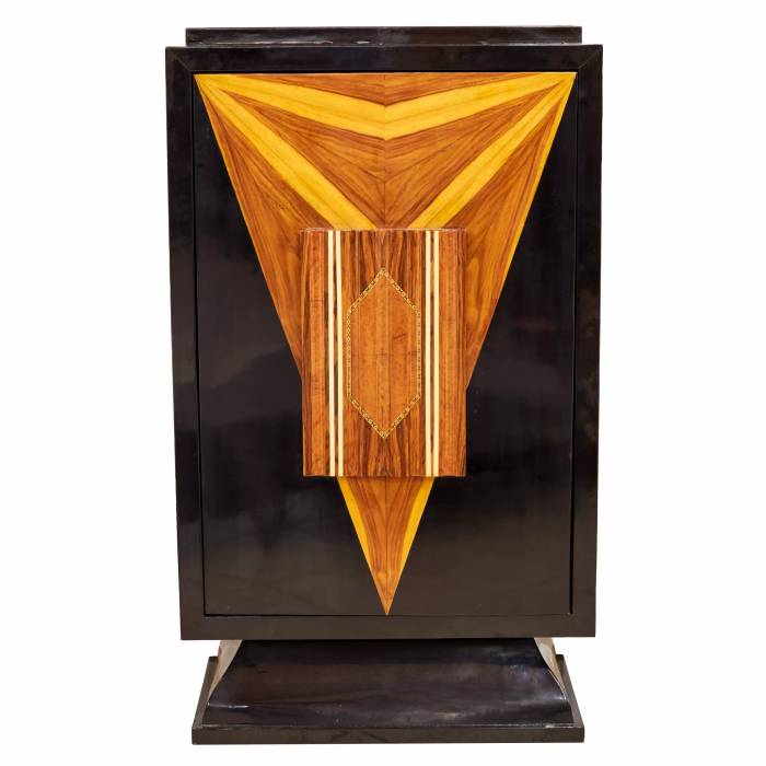 Large, vertical bar in Art Deco style, with a rotating display case. 20th century. 