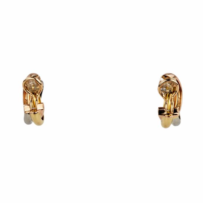 Boucles d`oreilles en or tissage tricolore. Cartier. 